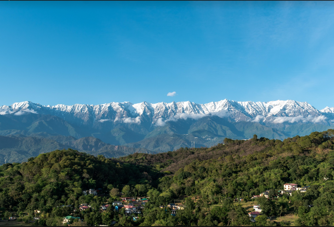 The Dhauladhar range at dusk above Dharamshala